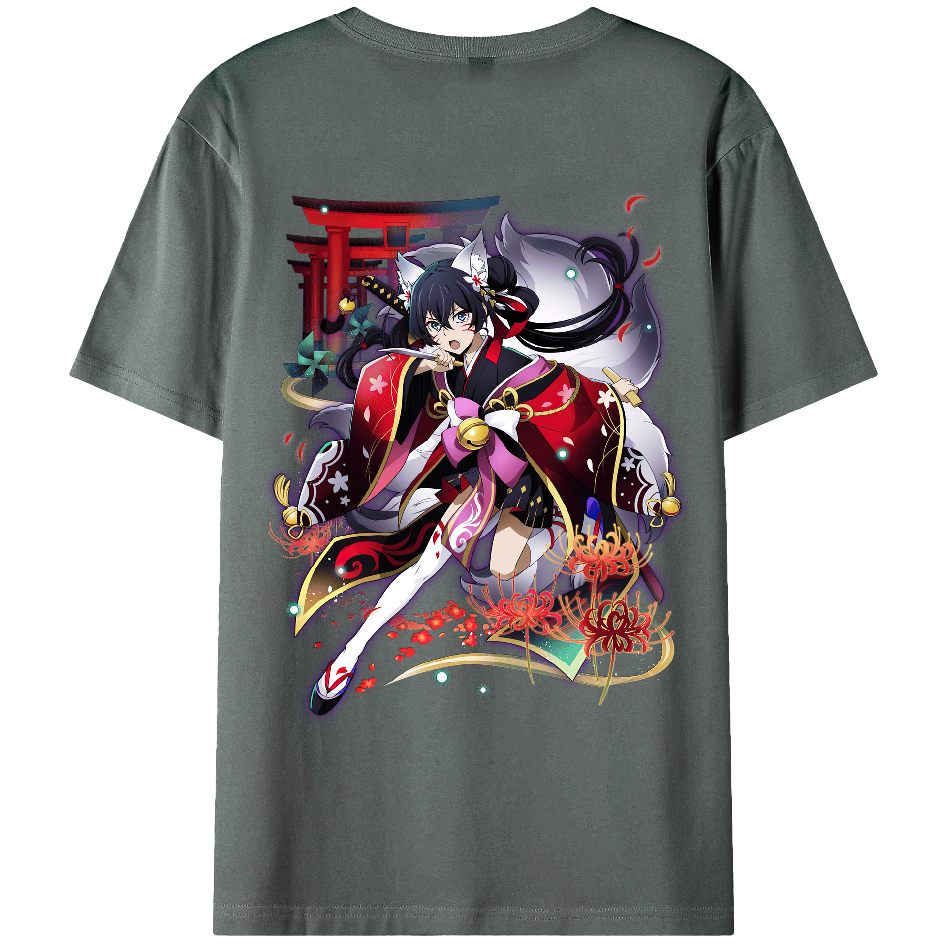 （画像用） 文豪ストレイドッグス Bungo Stray Dogs 綿100％ メンズ半袖Tシャツ（バックプリント） 通気性